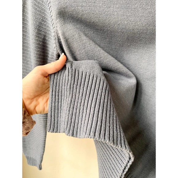 HARPER LANE Women's Dusty Blue Long Ribbed Sleeve Crew Neck Knit Sweater sz S - Picture 5 of 6